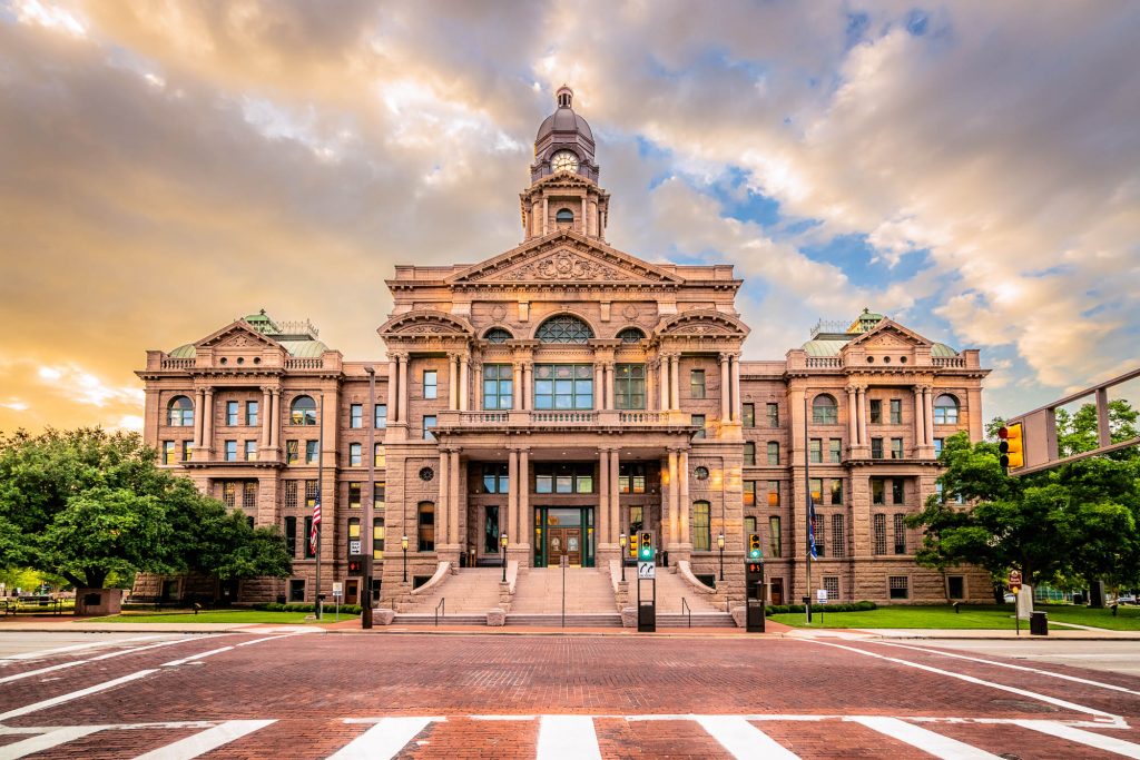 Tarrant County Courthouse is downtown Fort Worth
