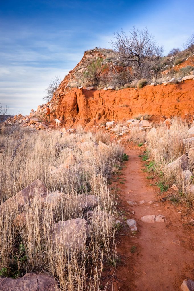 Hiking trails at Alibates flint Quarry National Monument near Lake Meredith Recreation Area Texas