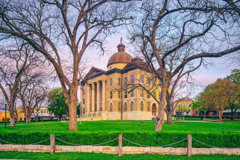 Historic Hays County Courthouse in Downtown San Marcos Texas