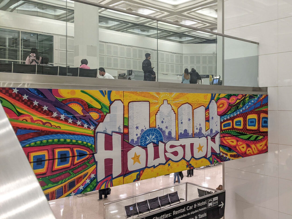 Mural inside Houston airport