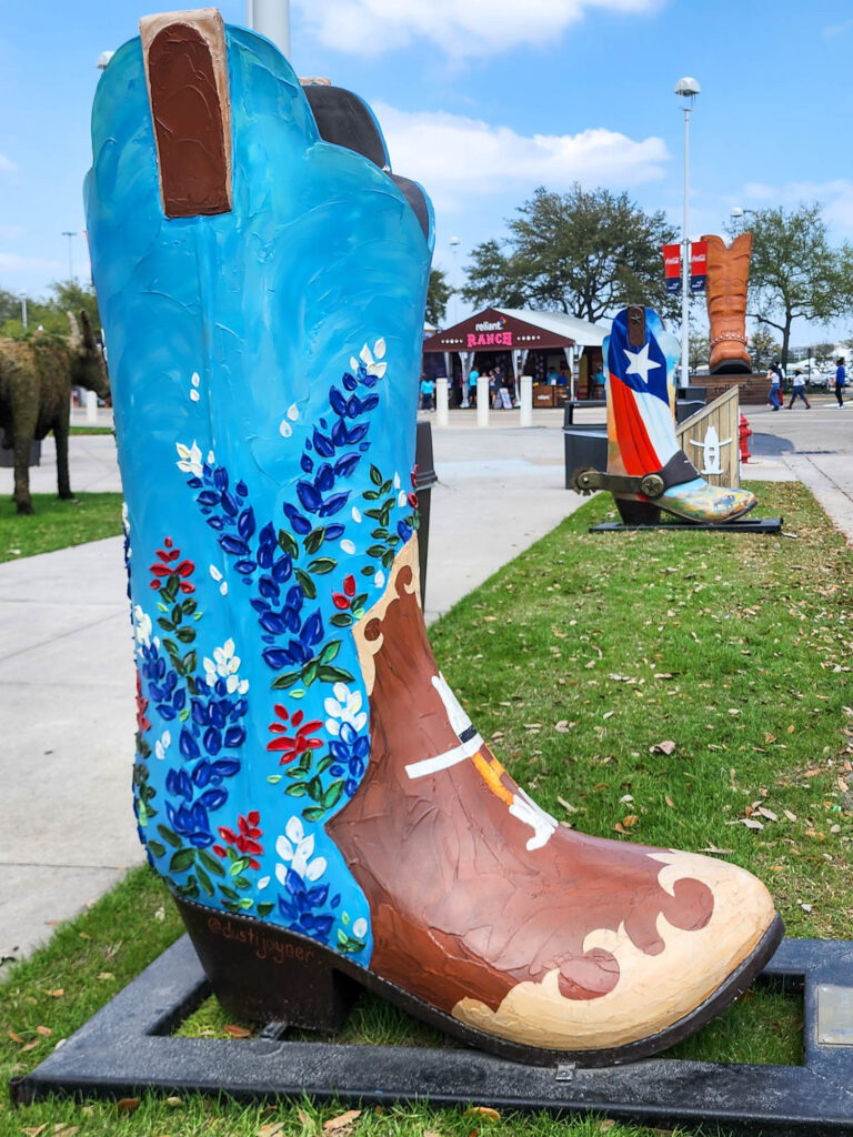 Bluebonnet boot on Boot Row at the Houston Rodeo